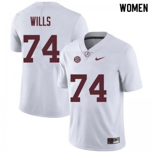 NCAA Women's Alabama Crimson Tide #74 Jedrick Wills Stitched College Nike Authentic White Football Jersey JO17W86AU